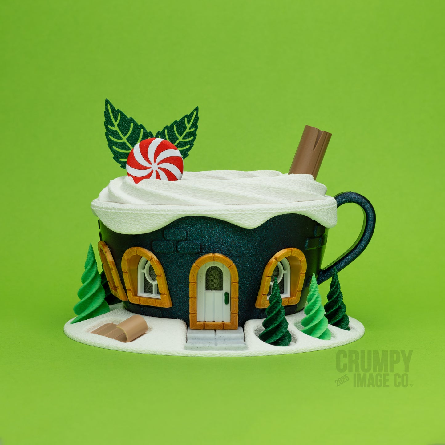 Flameless Tealight Candle Hot Chocolate Mug Christmas Diorama