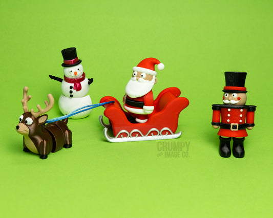 Santa Posable Ornament Full Set