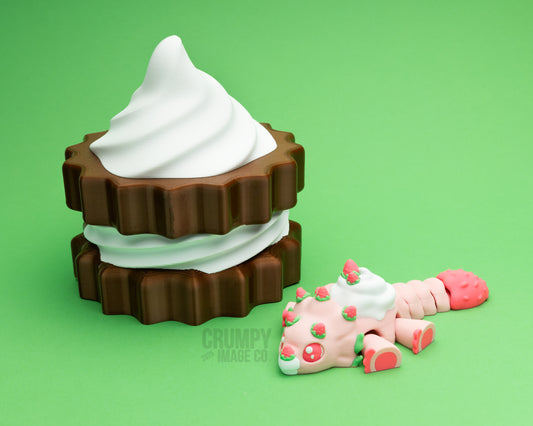 Strawberries and Cream Triceratops and Whip Swirl Cookie Container