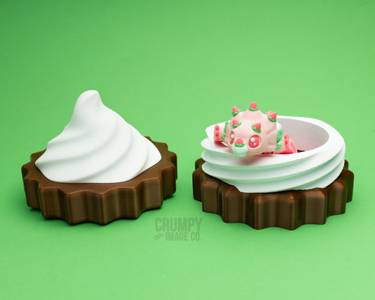 Strawberries and Cream Triceratops and Whip Swirl Cookie Container